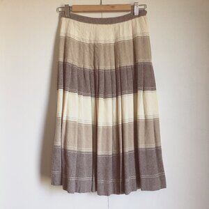 Vintage Highland Queen Colourblock Pleated Virgin Wool Midi Skirt 26W